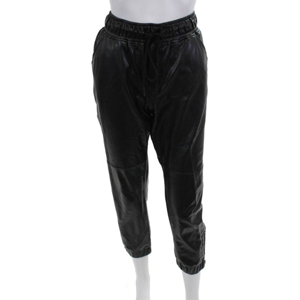 David Lerner Unisex Black Cropped Jogger Pants Drawstring Size M
